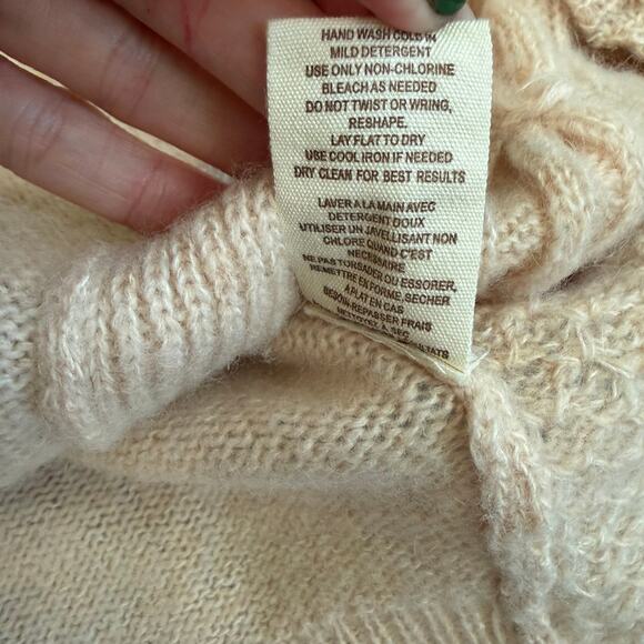 Free People Peach/Pink Sequin Lace front 3/4 Sleeve Cardigan Sweater- M - Picture 6 of 10